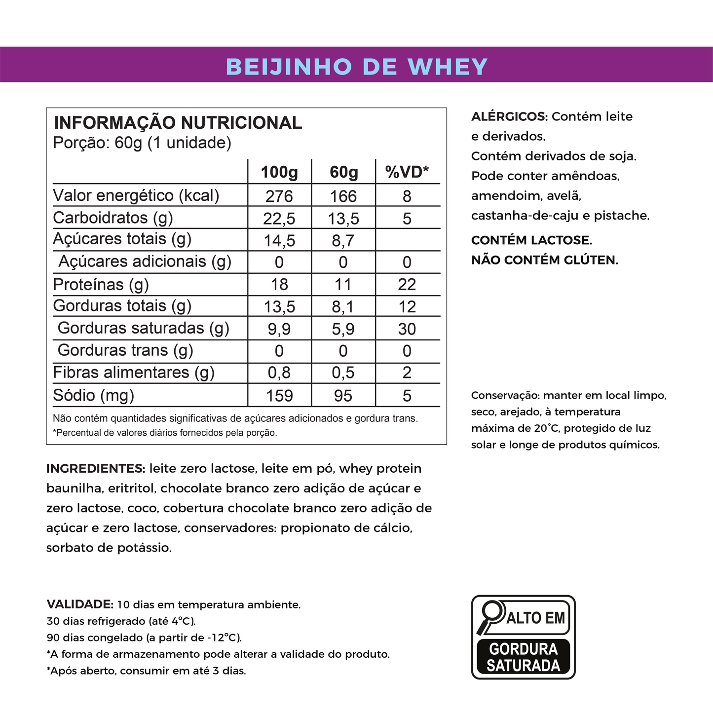 Beijinho de Colher - Sem Açúcar e Proteico (60g)