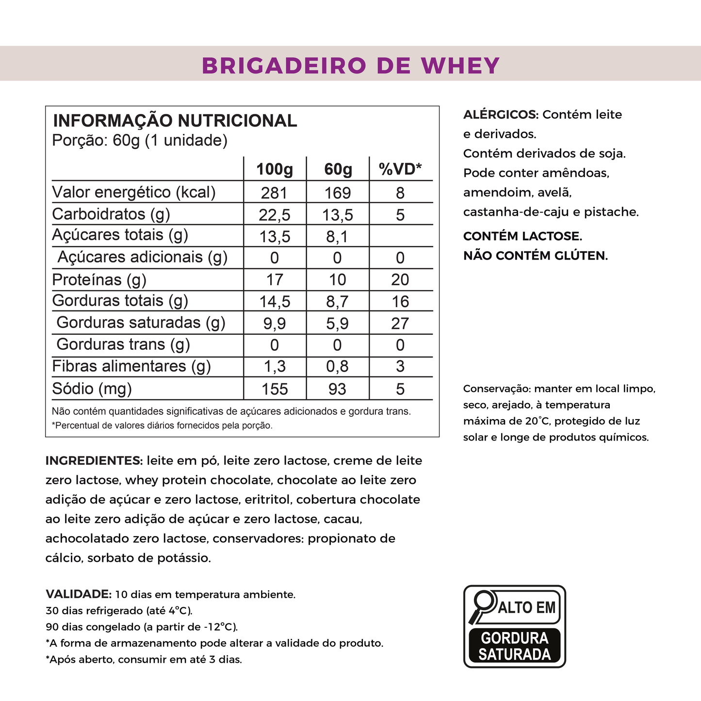 Brigadeiro de Colher - Sem Açúcar e Proteico (60g)