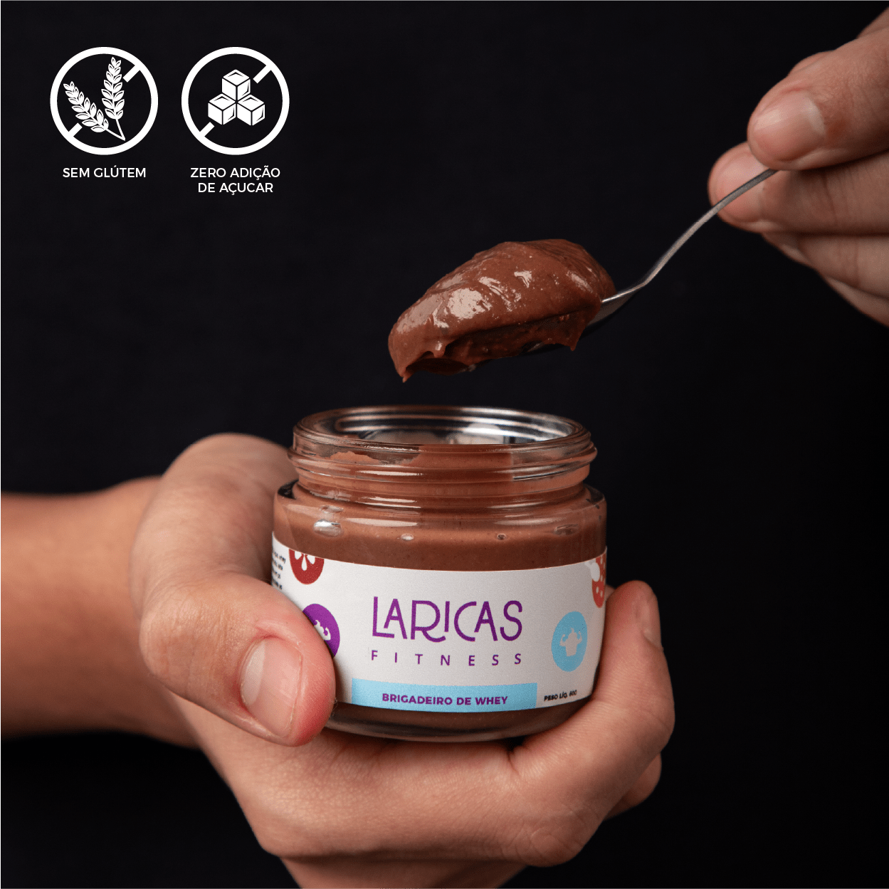 Brigadeiro de Whey (60g) - Doce Proteico Zero Açúcar | Laricas Fitness