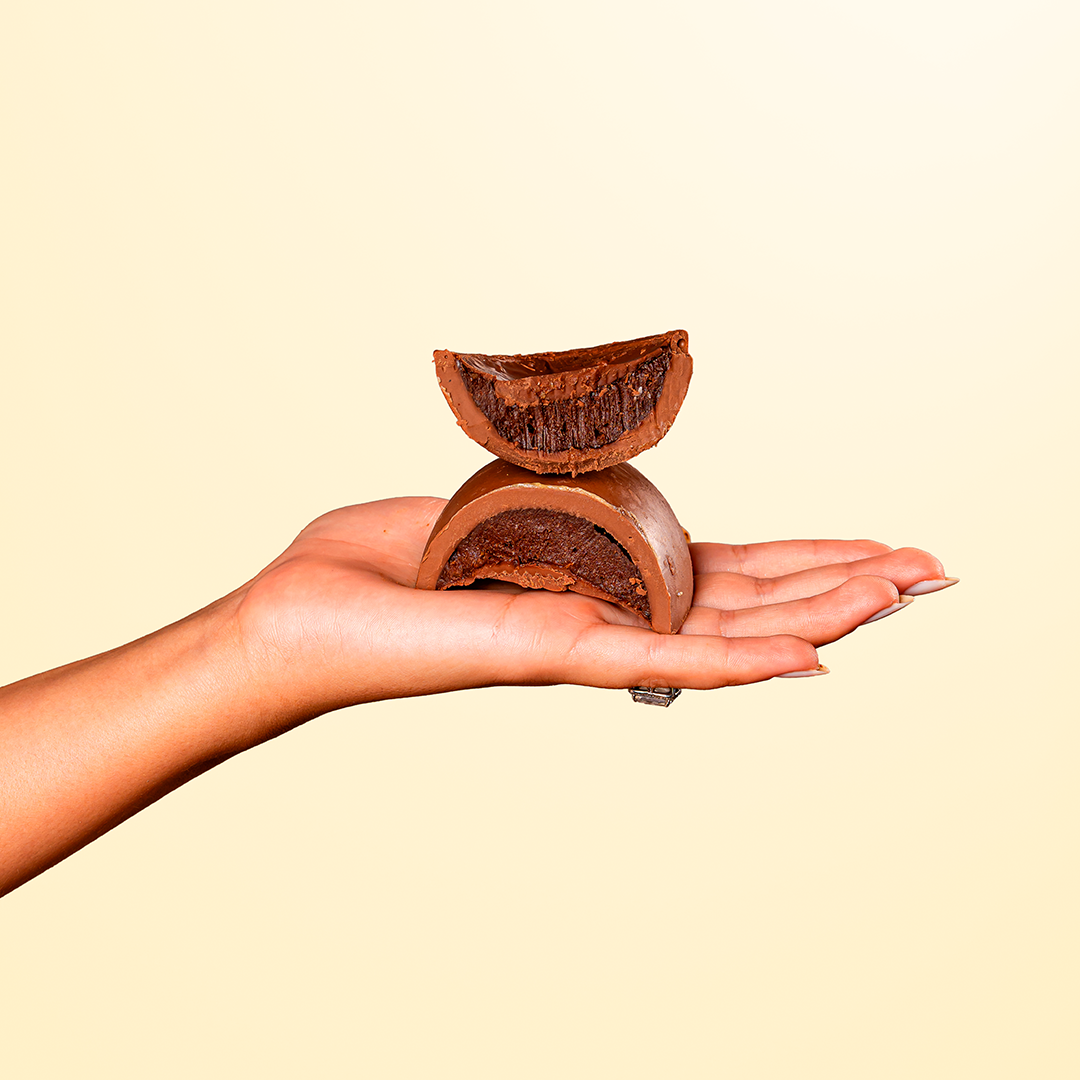 Recheio cremoso de avelã trufada do Ovo Fit Avelã