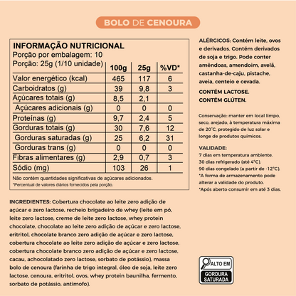 Ovo de Páscoa Fit Bolo de Cenoura Zero | 250g e 500g - Laricas Fitness