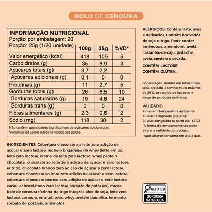Ovo de Páscoa Fit Bolo de Cenoura Zero | 250g e 500g - Laricas Fitness