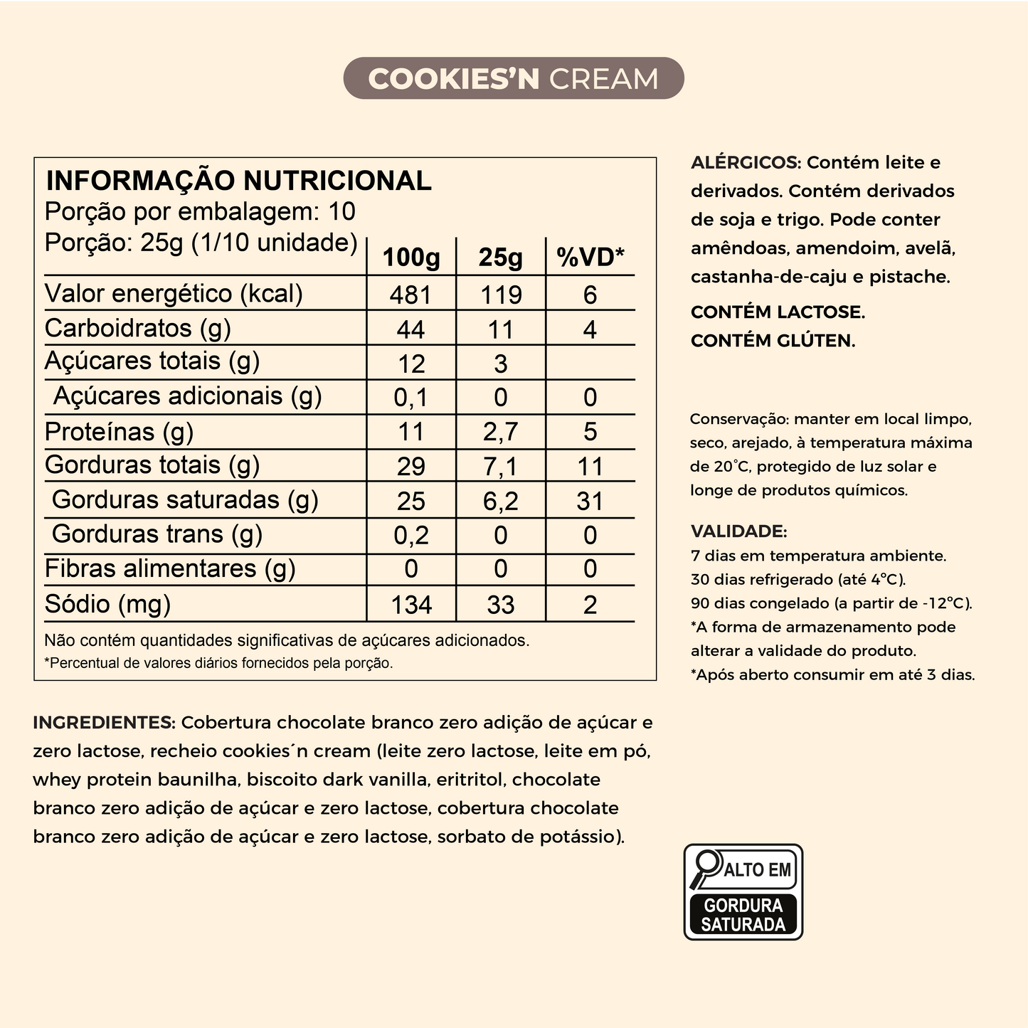 Ovo de Páscoa Fit Cookies'n Cream Zero | 250g e 500g