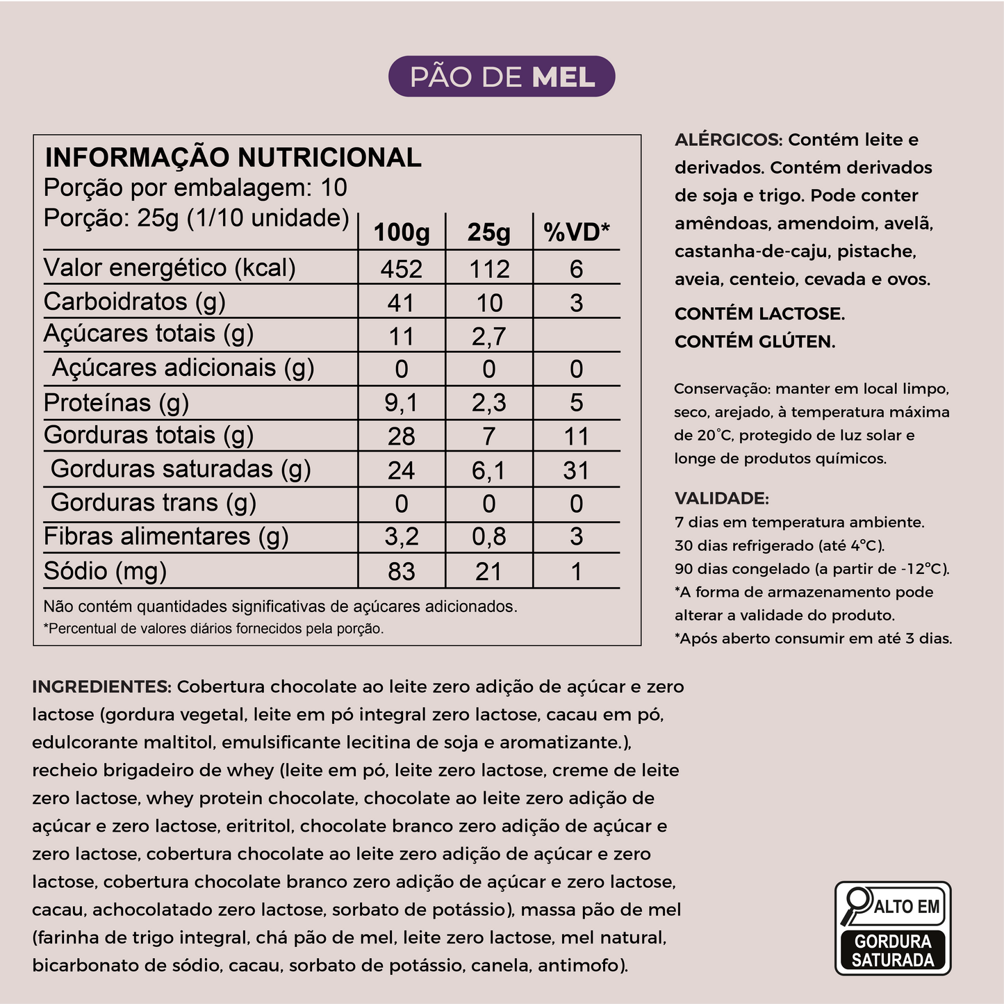 Ovo de Páscoa Fit Pão de Mel com Brigadeiro Zero | 250g