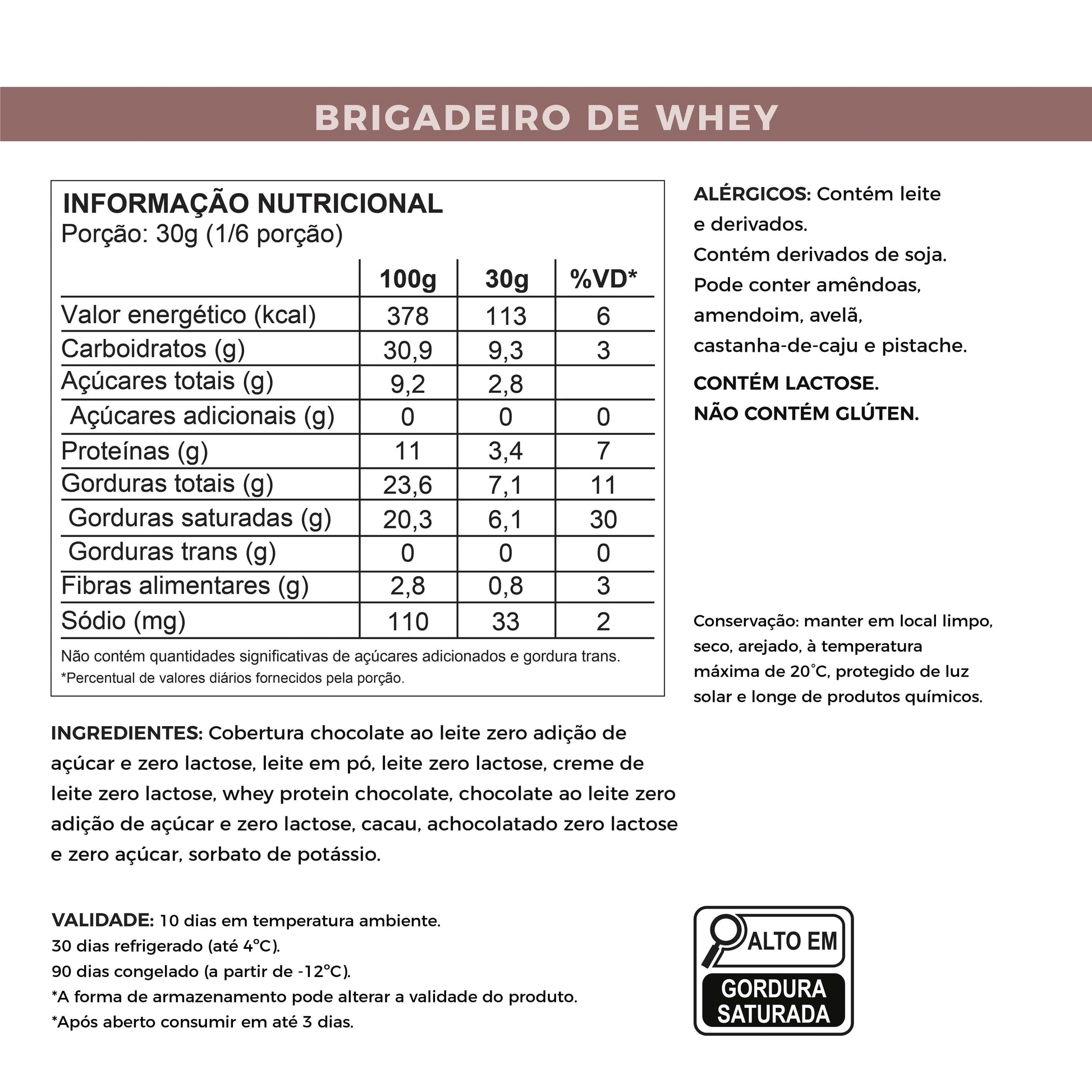 Barra Recheada de Brigadeiro de Colher - Sem Açúcar e Proteica (180g)