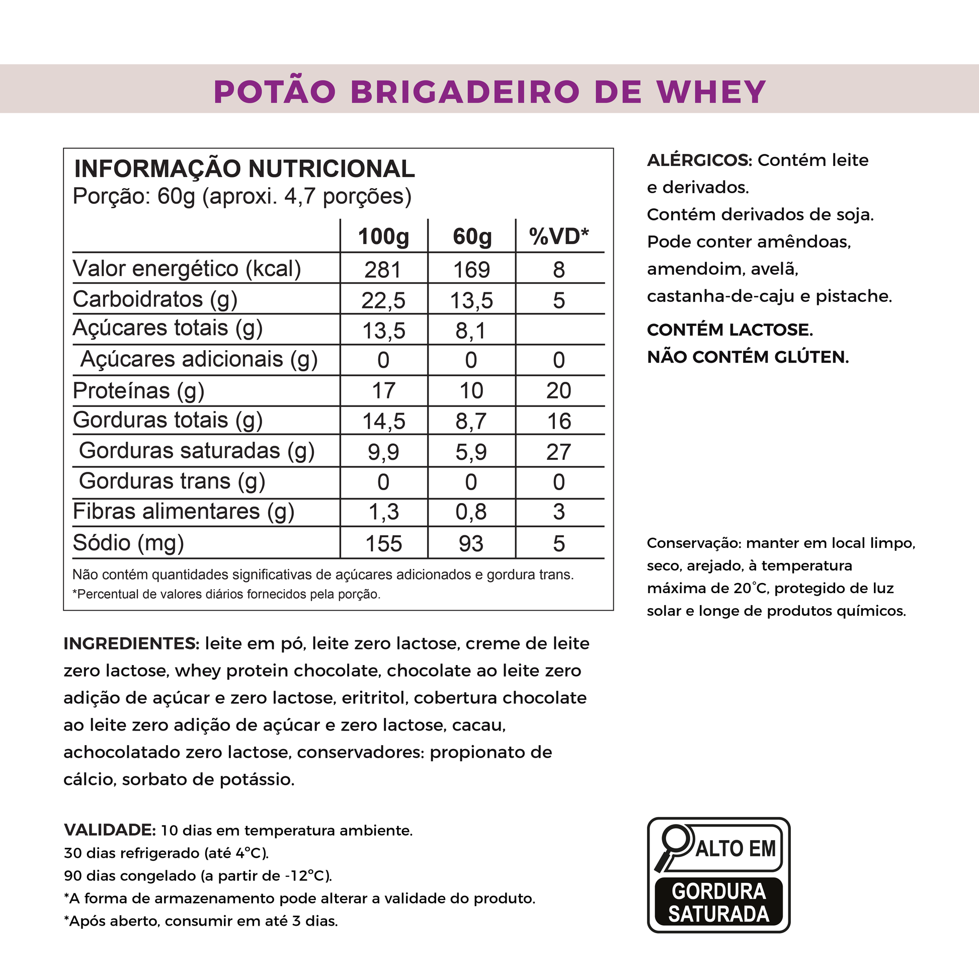 Brigadeiro de Colher - Sem Açúcar e Proteico (280g) - Laricas Fitness
