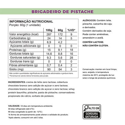 Brigadeiro de Pistache - Sem Açúcar e Proteico (60g)