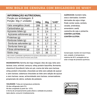 Lata com Mini Bolinho de Cenoura | Sem Adição de Açúcares com Whey Protein