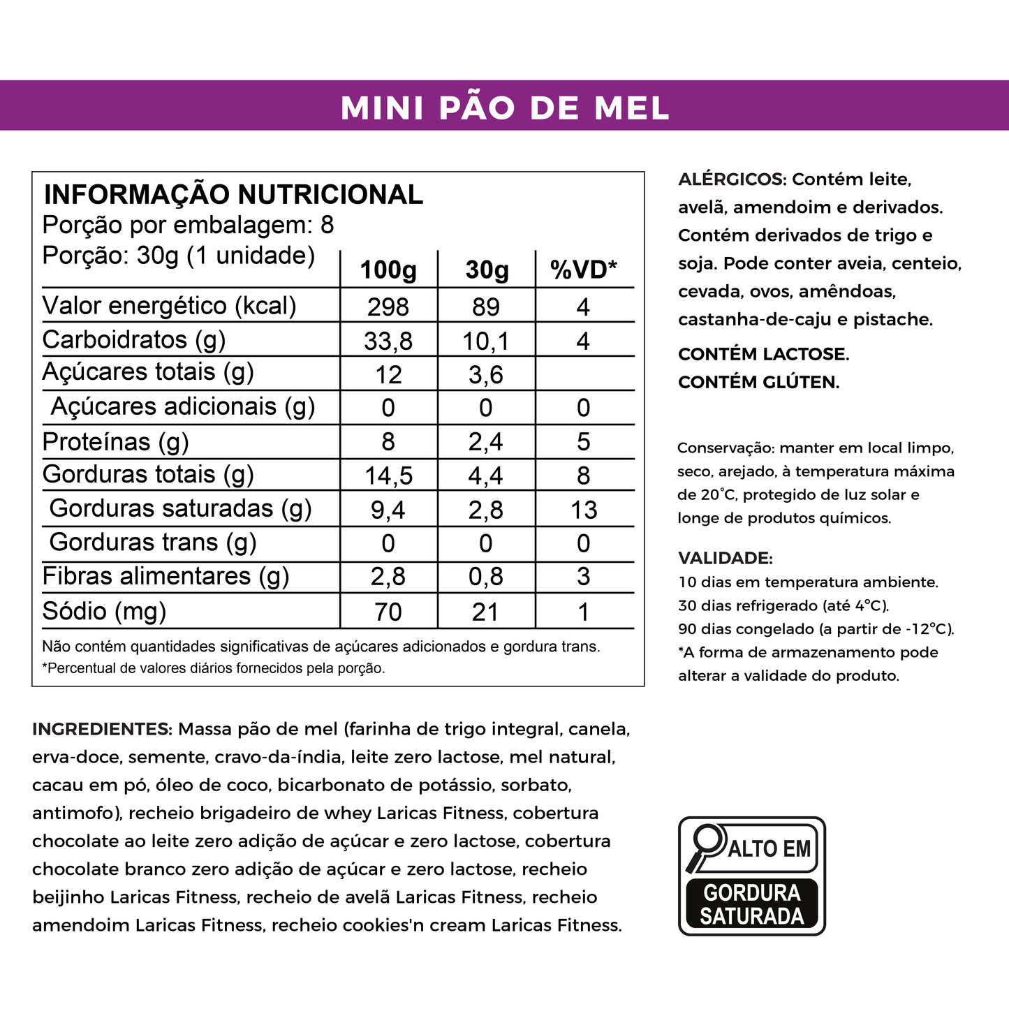 Lata com Mini Pães de Mel – 8 Sabores Irresistíveis | Zero Açúcar, Com Whey Protein
