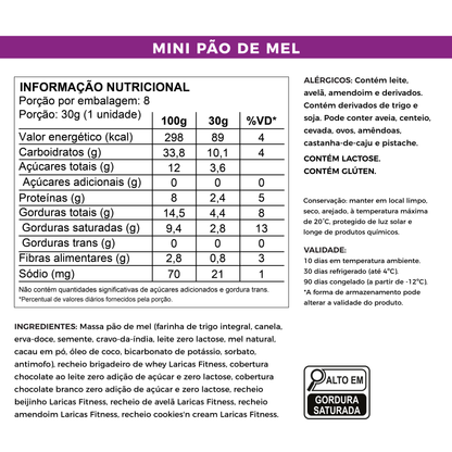 Lata com Mini Pães de Mel – 8 Sabores Irresistíveis | Zero Açúcar, Com Whey Protein
