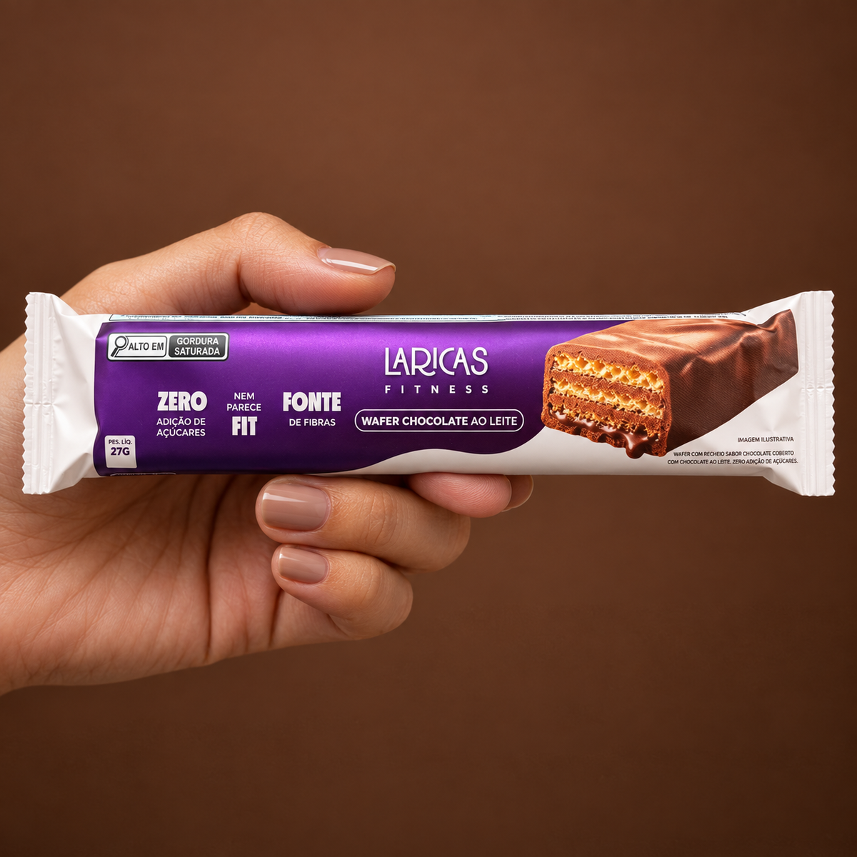 Laricas Wafer 27g (12 un) - Chocolate ao Leite